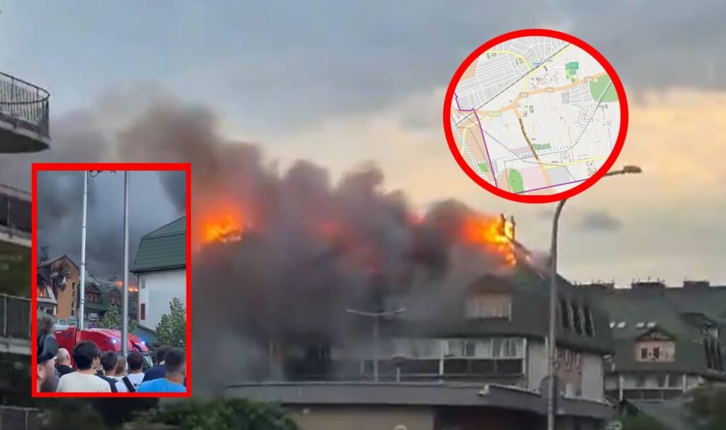 Pożar w Ząbkach. Płonie blok mieszkalny przy ul. Powstańców – ogromna akcja gaśnicza i ewakuacja mieszkańców